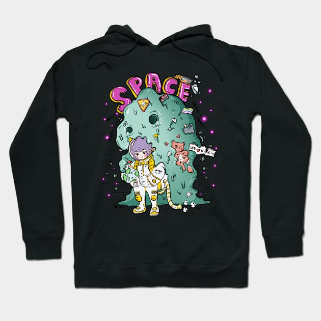 Space Trash Hoodie by Jellybeanillustration